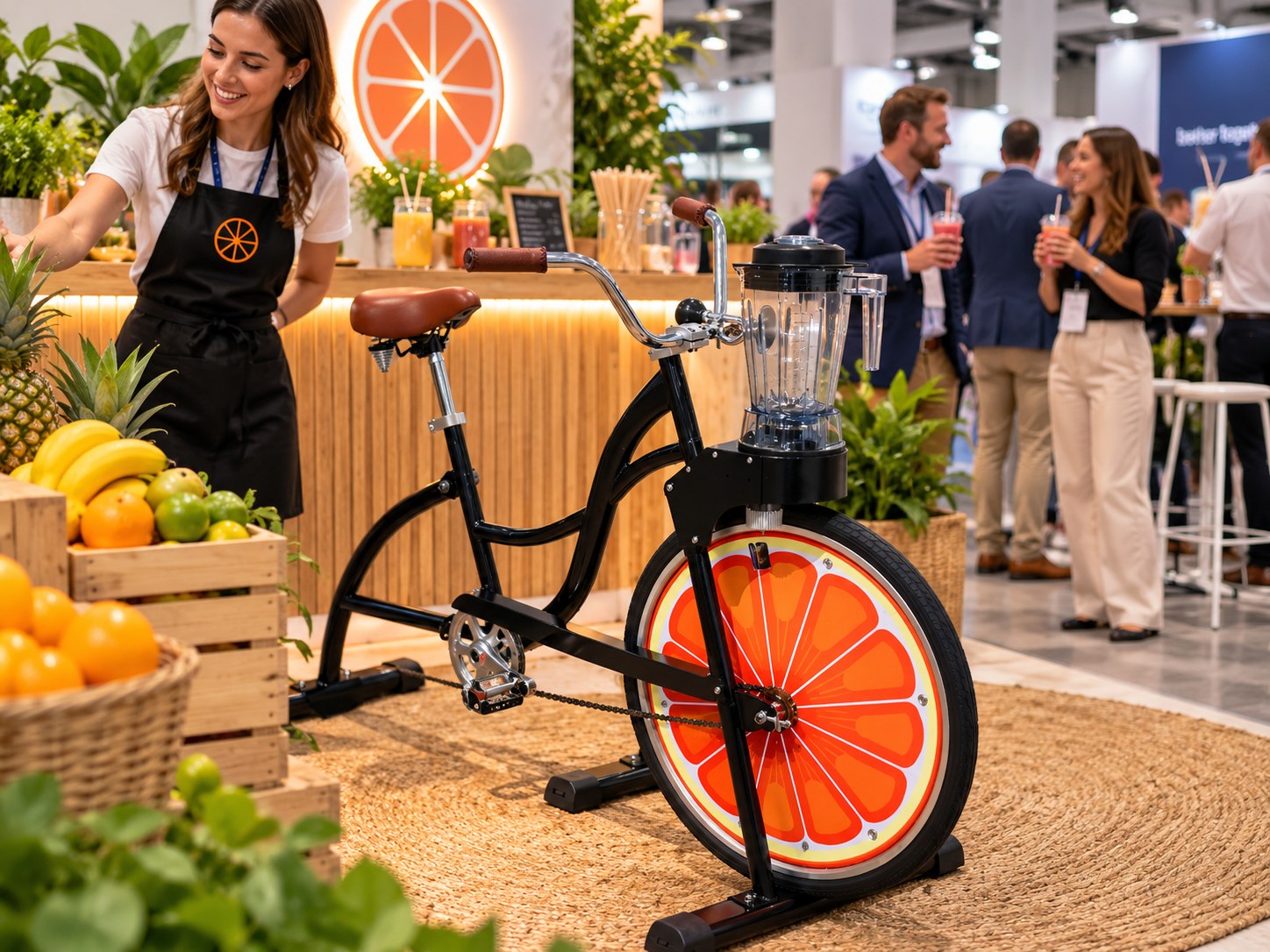 Bike Blender beltéri céges és kiállítási környezetben