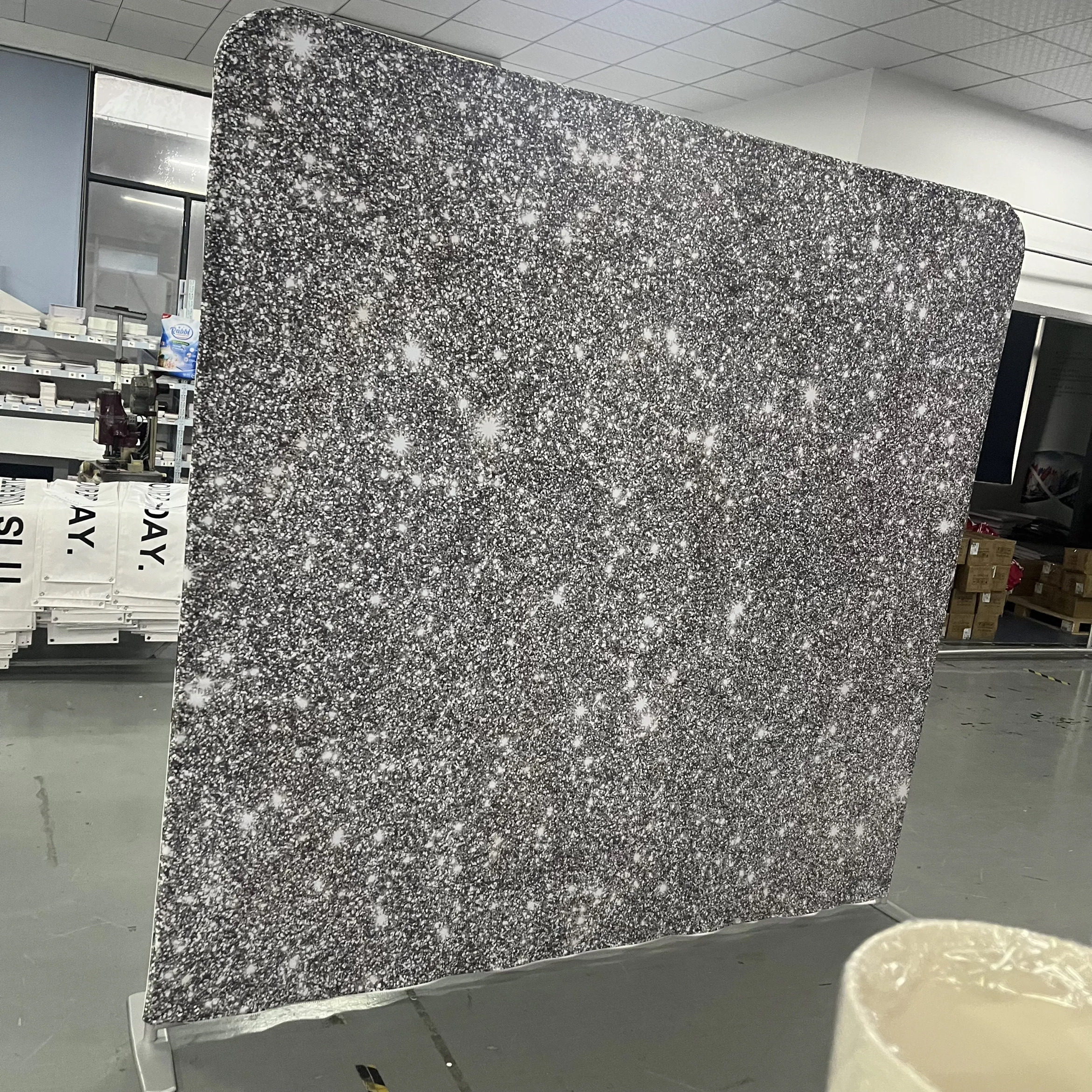 Ezüst glitter fotó háttér rendezvényre